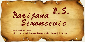 Marijana Simončević vizit kartica